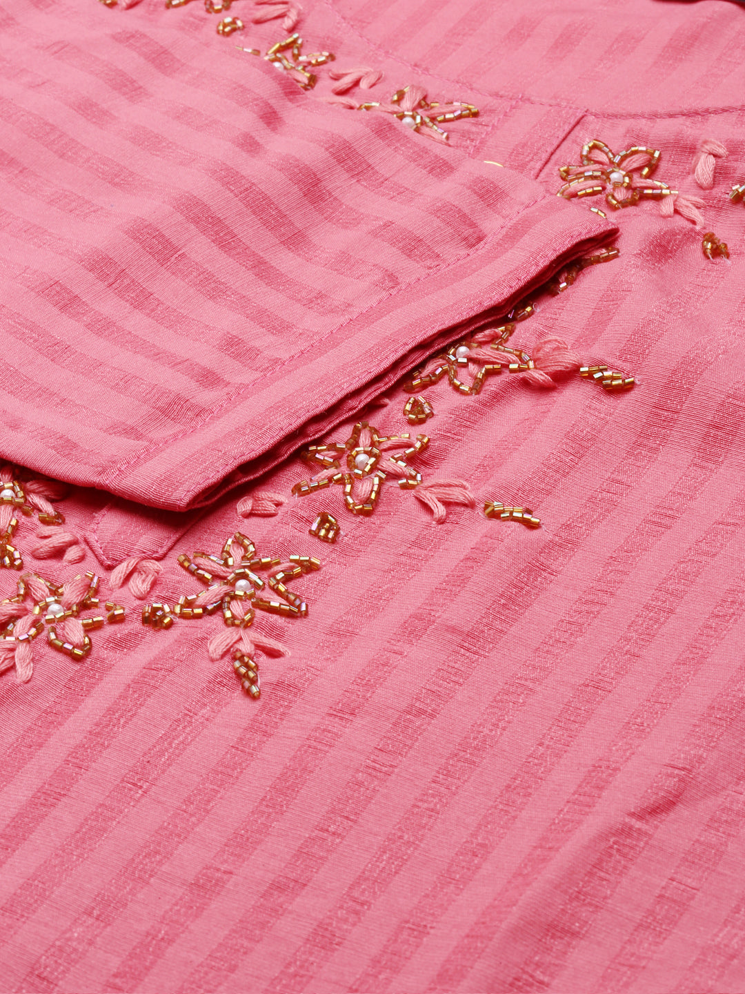 Women's Pink Solid Kurta Set