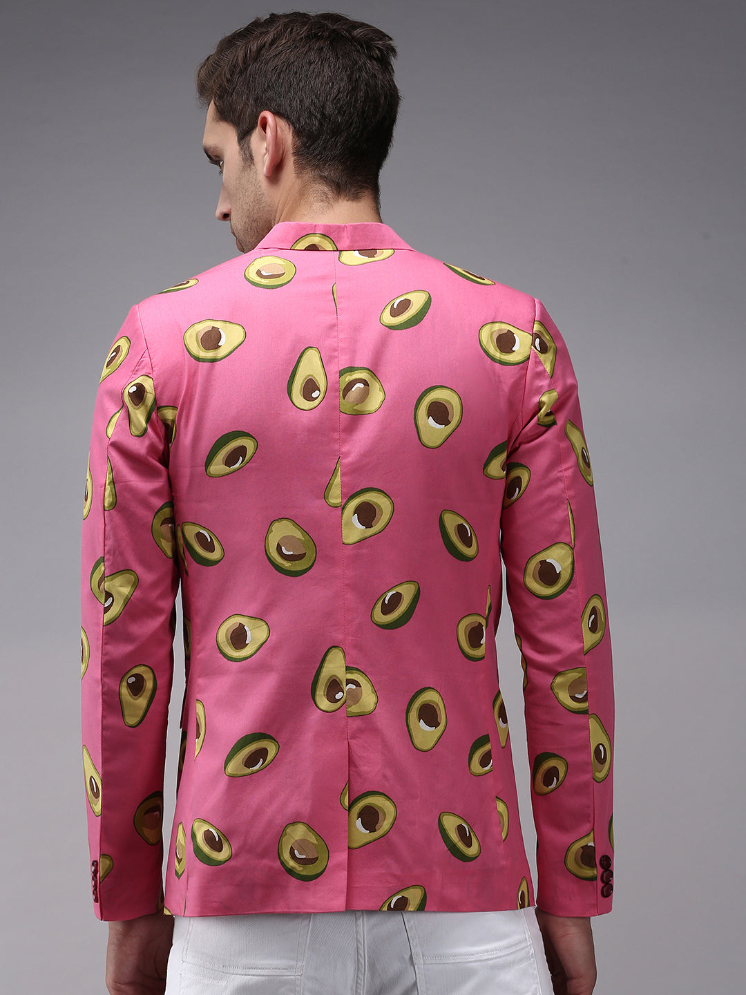 Men Pink Printed Blazer