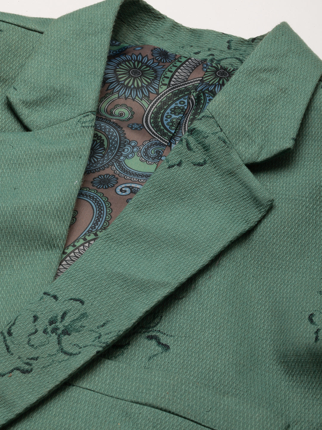 Men Green Printed Blazer