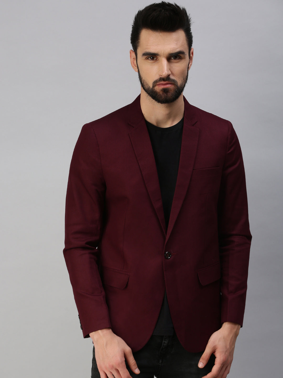 Men Red Solid Party Blazers
