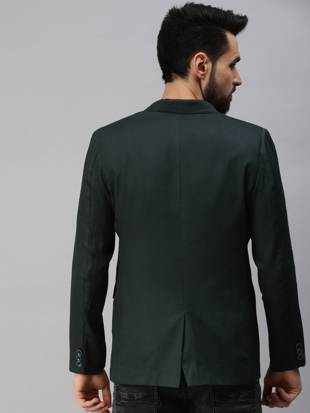 Men Green Solid Party Blazers