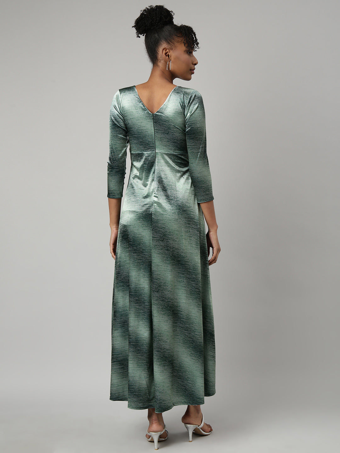 Women Green Tie and Dye Fit and Flare Dress