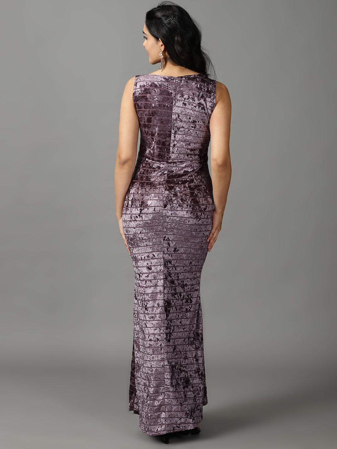 Women's Violet Embellished Maxi Dress
