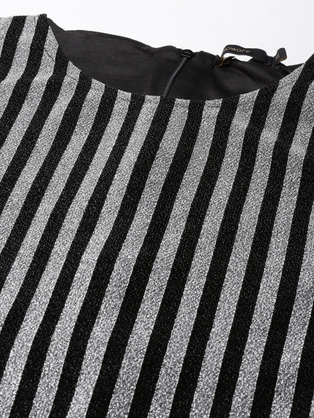 Women Silver Striped Bodycon Dress