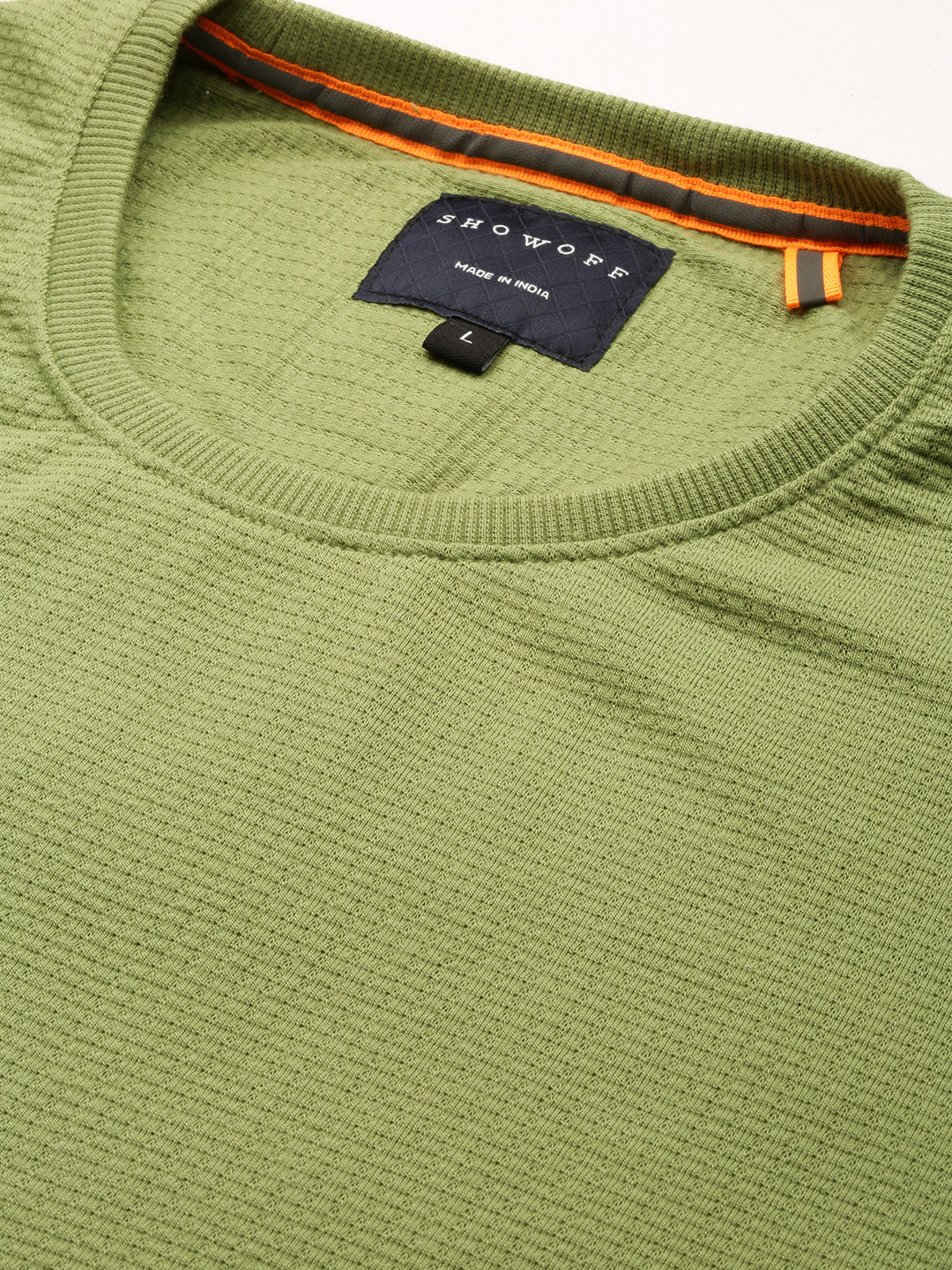 Men Green Solid Casual Sweatshirts