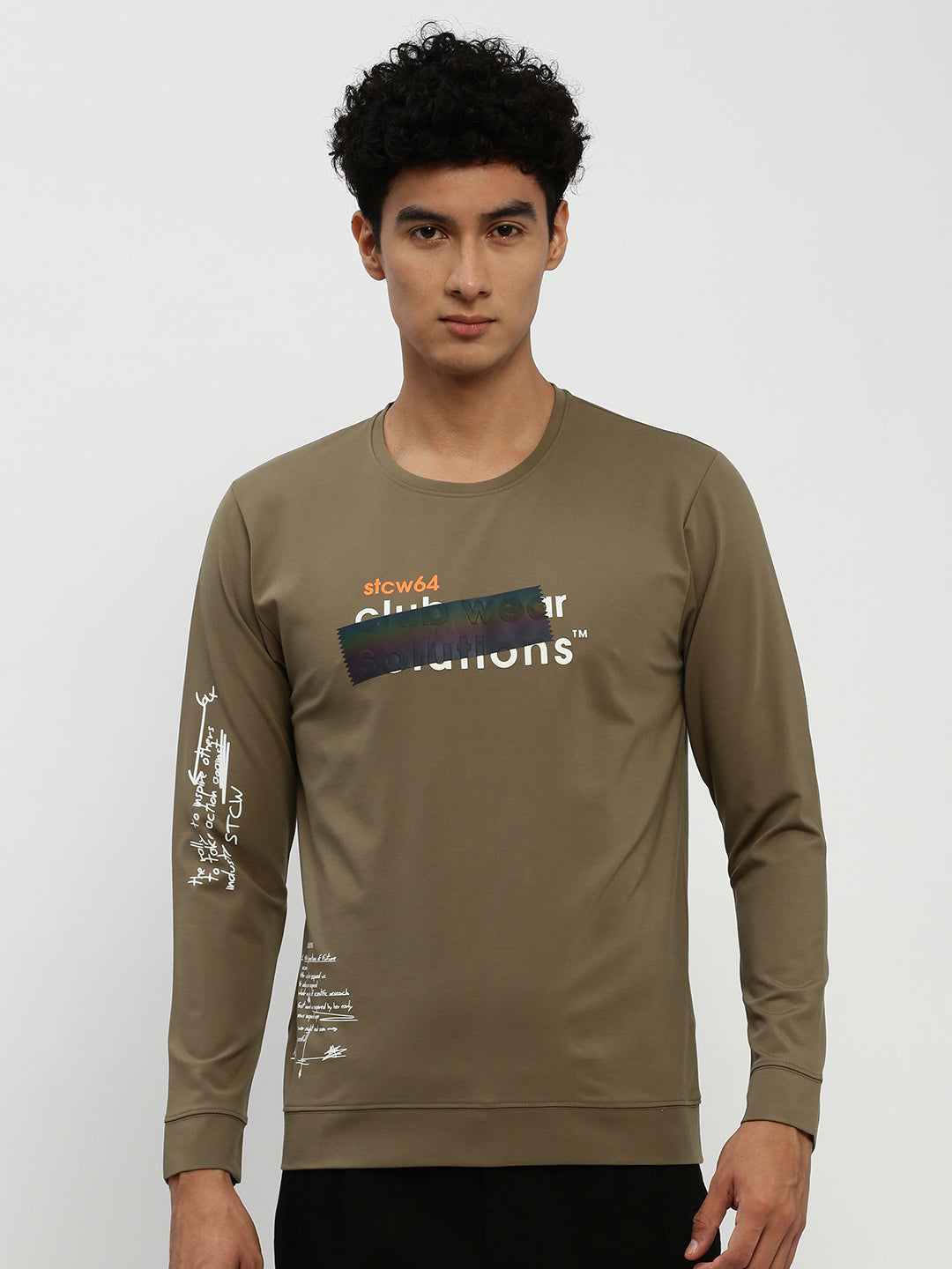 Men Green Typographic Sweatshirt