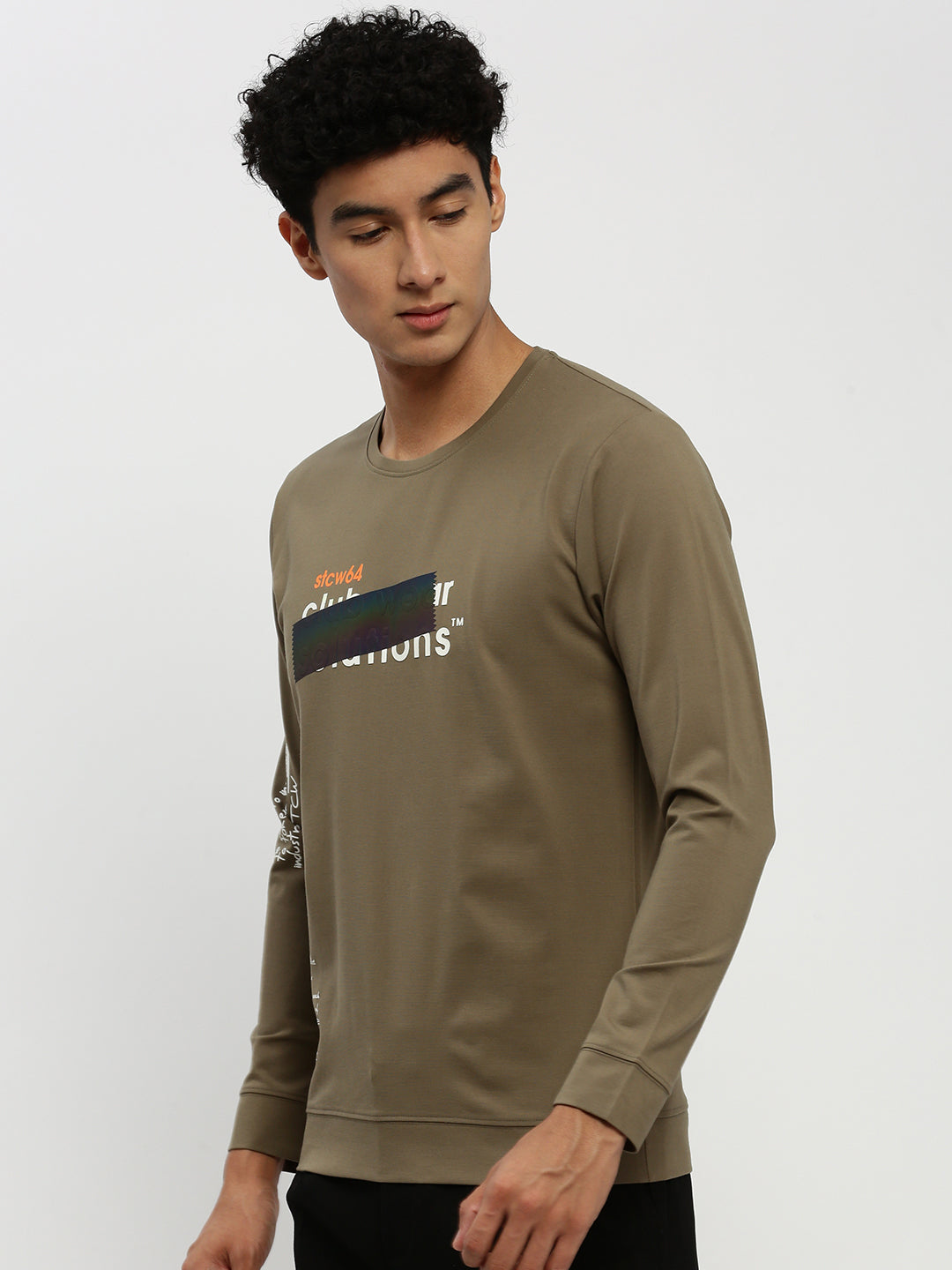Men Green Typographic Sweatshirt