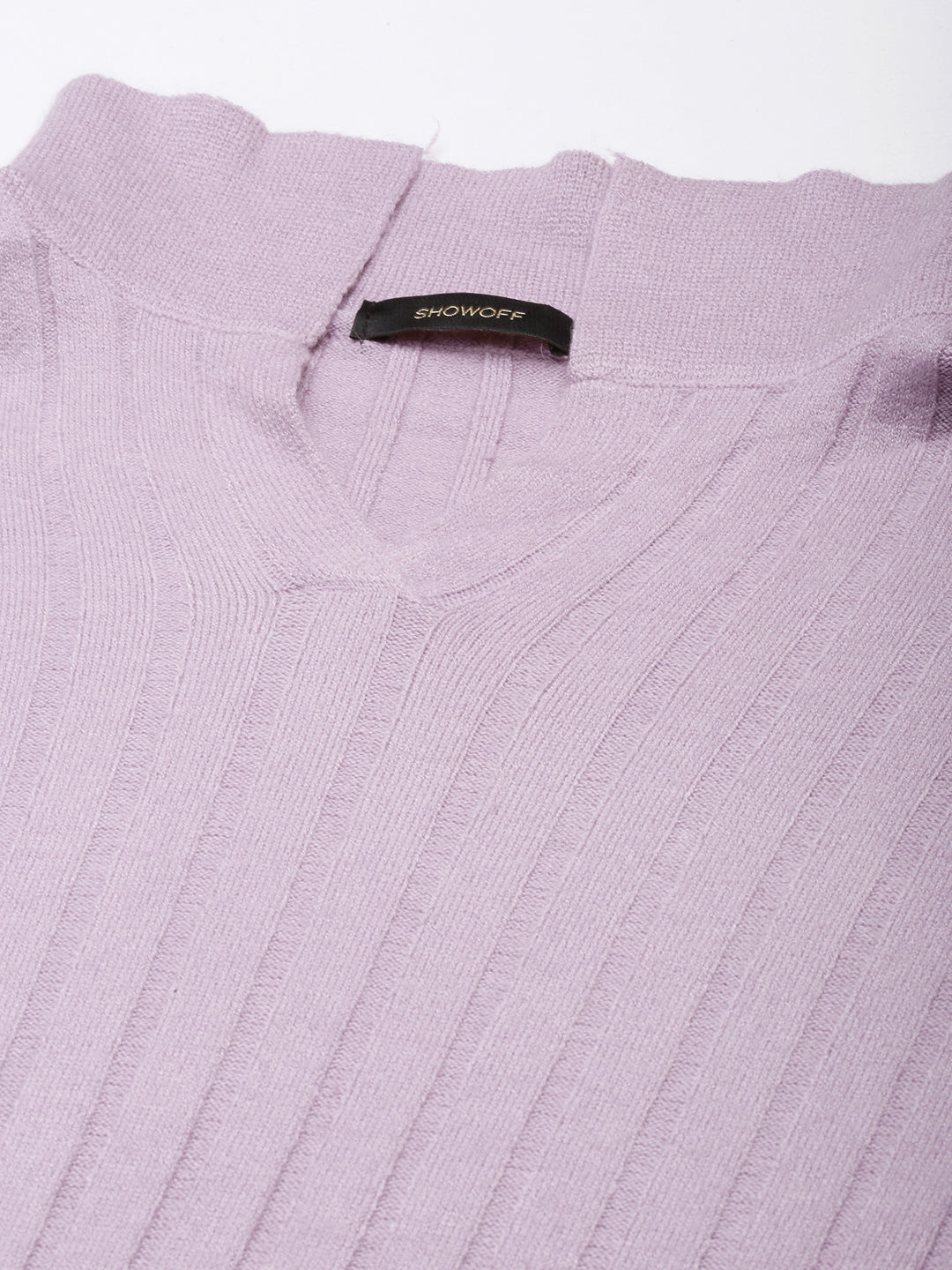 Women Lavender Solid Fitted Top
