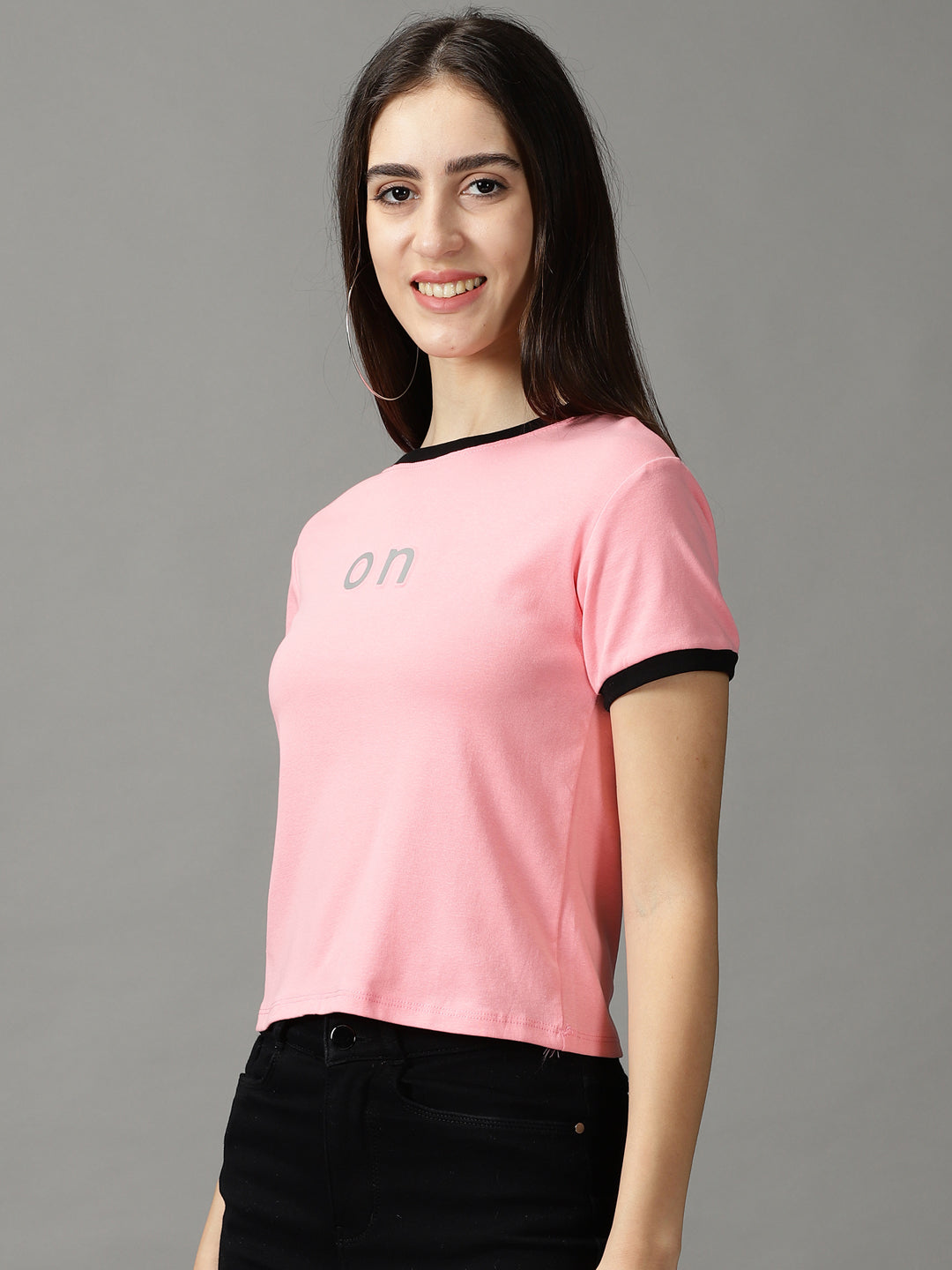 Women's Pink Solid Top
