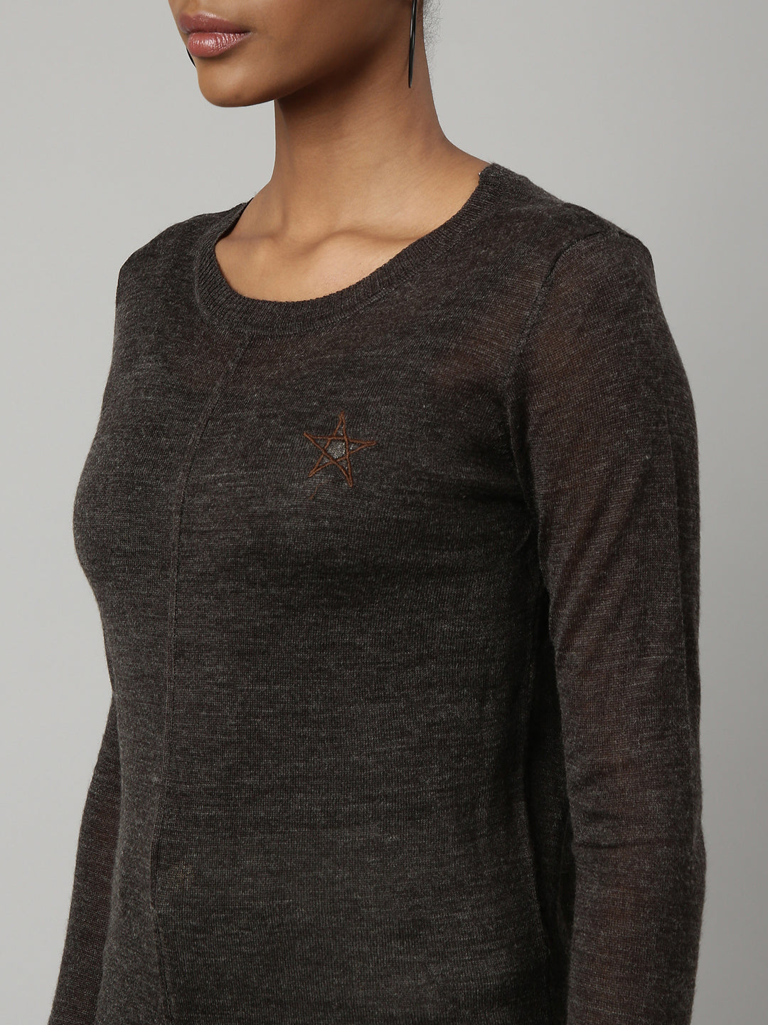 Women Charcoal Solid Top