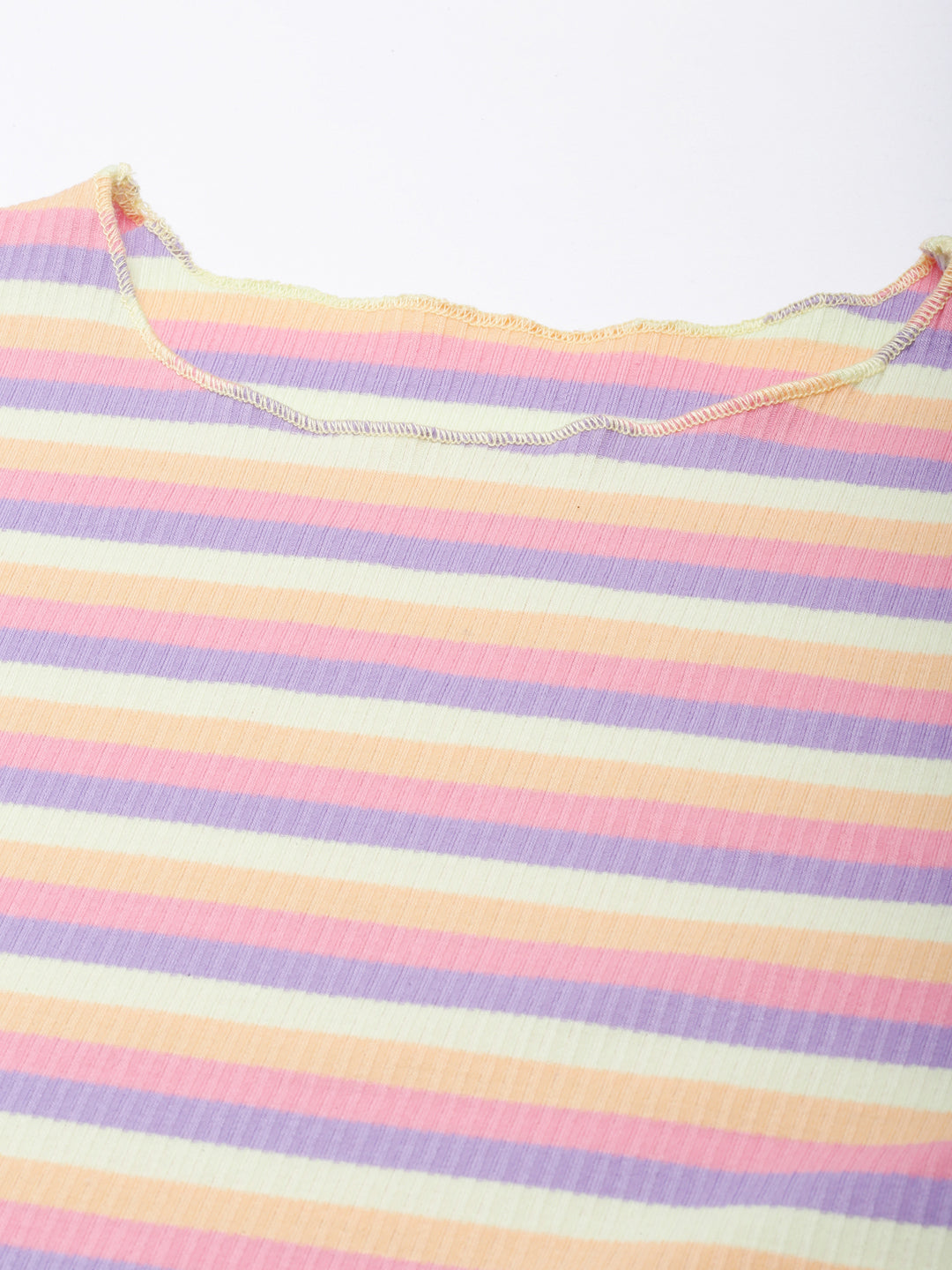 Women Multi Horizontal Stripes Fitted Crop Top