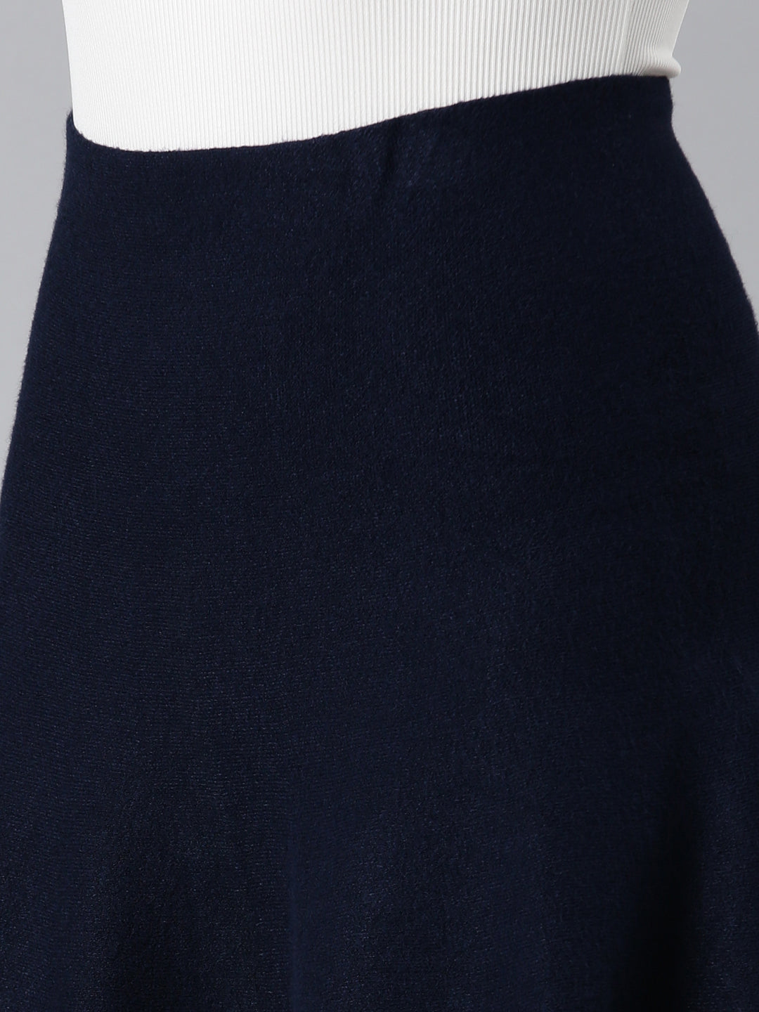 Women Navy Blue Solid Pencil Skirt