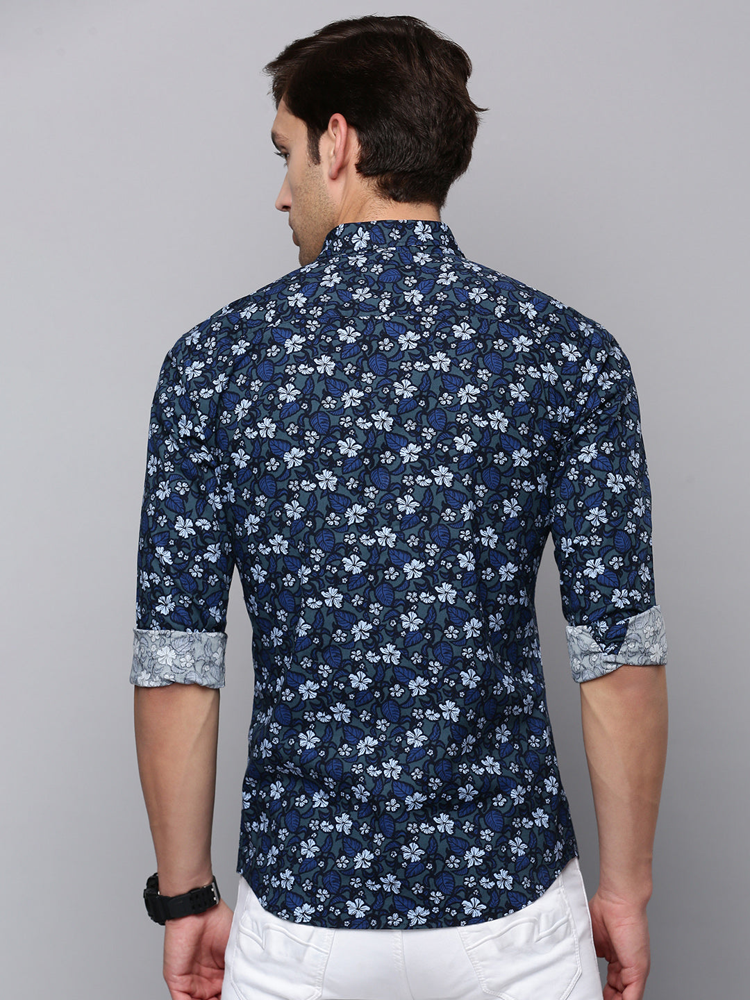 Men Green Printed Casual Shirt