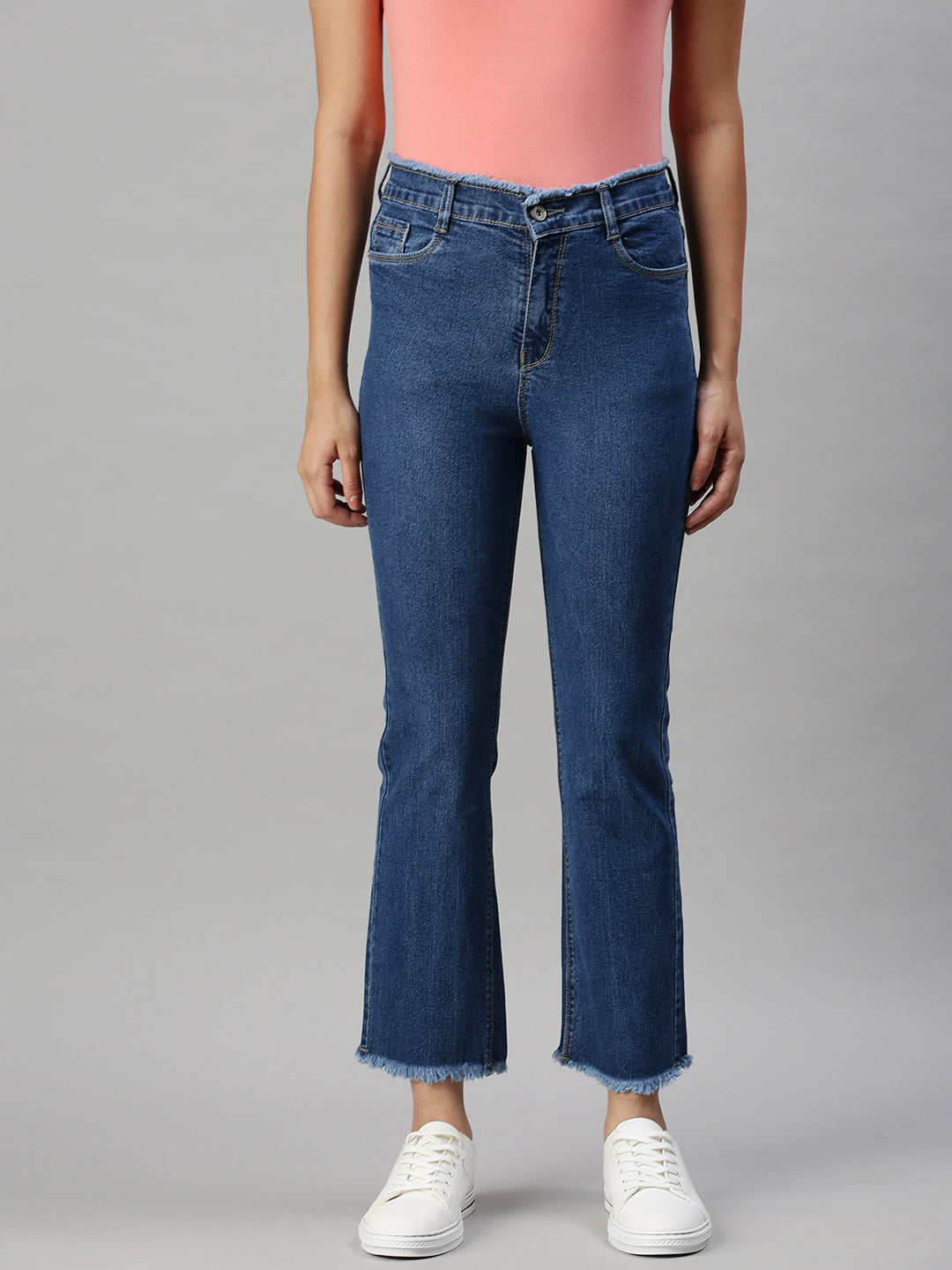 Women's Denim Straight Fit Navy Blue Jeans