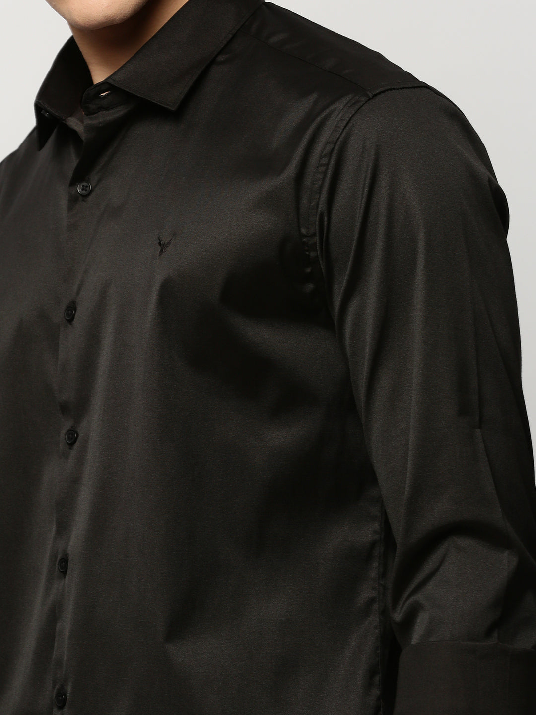 Men Black Solid Casual Casual Shirts