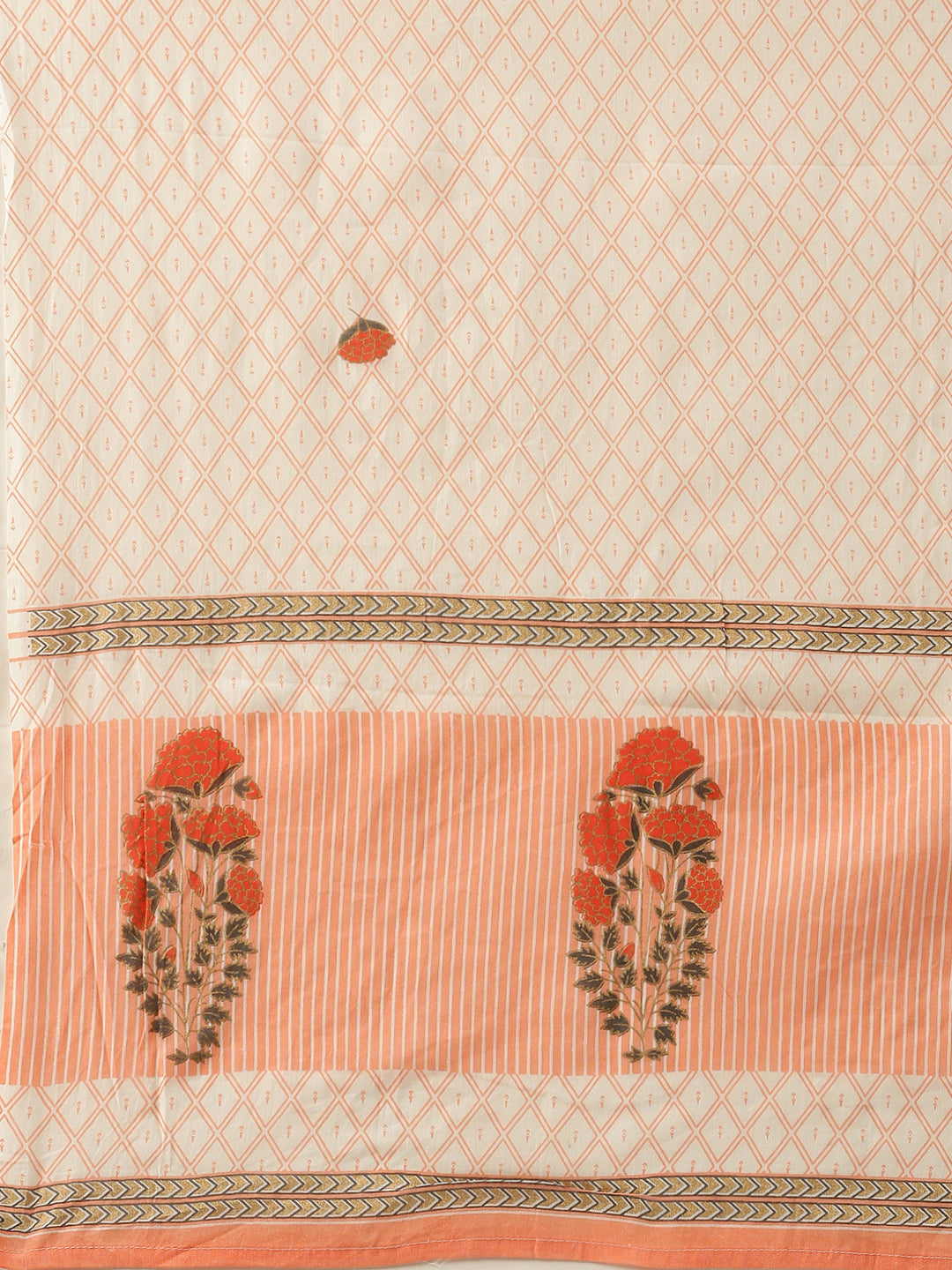 Women's Peach Printed Kurta Set