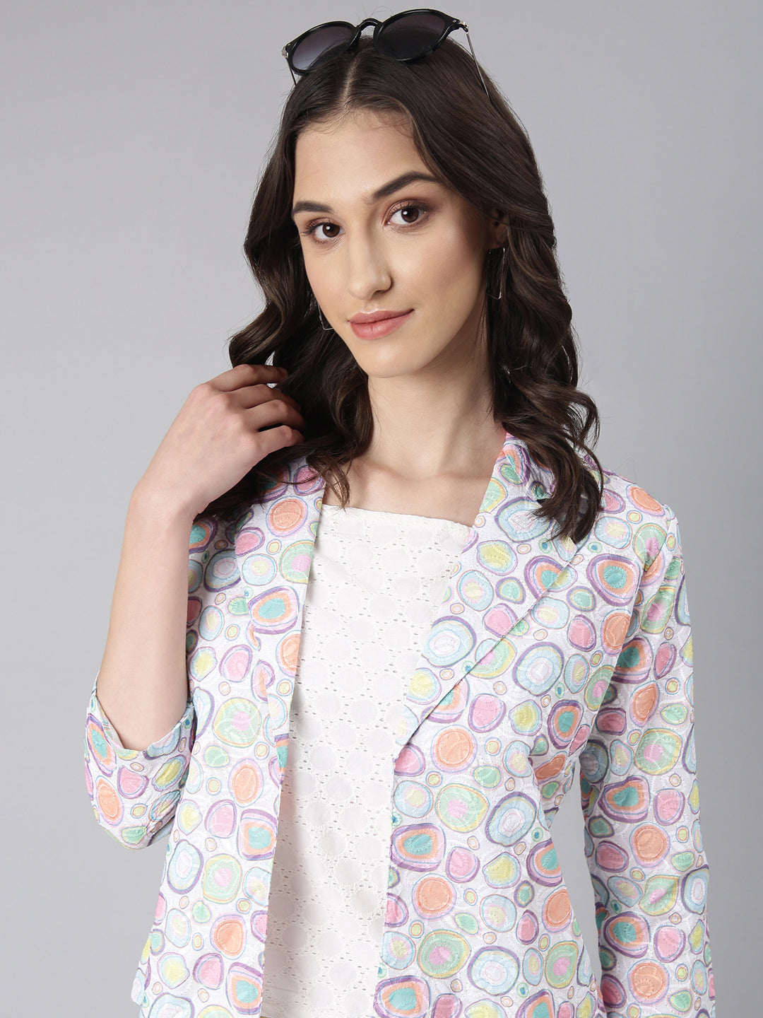 Women White Printed Co-Ords