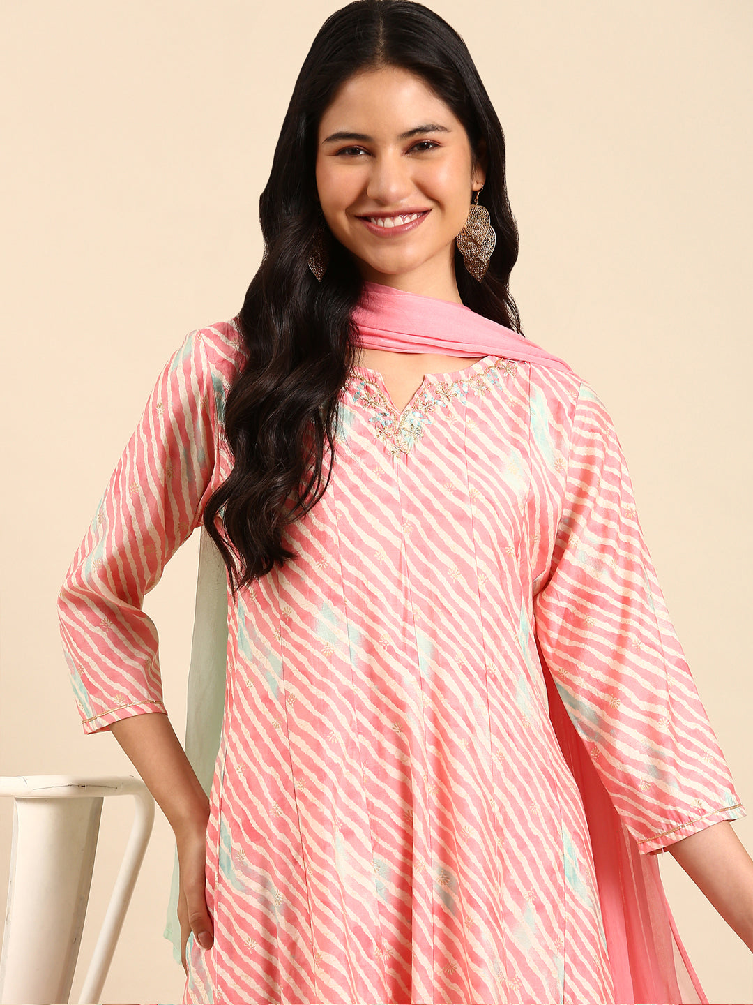 Women's Pink Printed Kurta Set