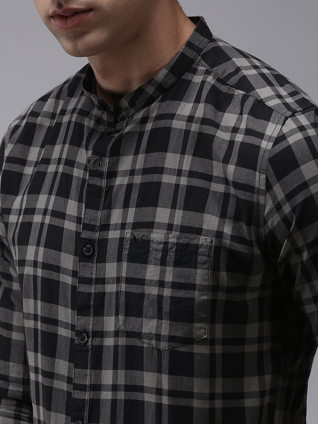 Men Black Checked Casual Shirt