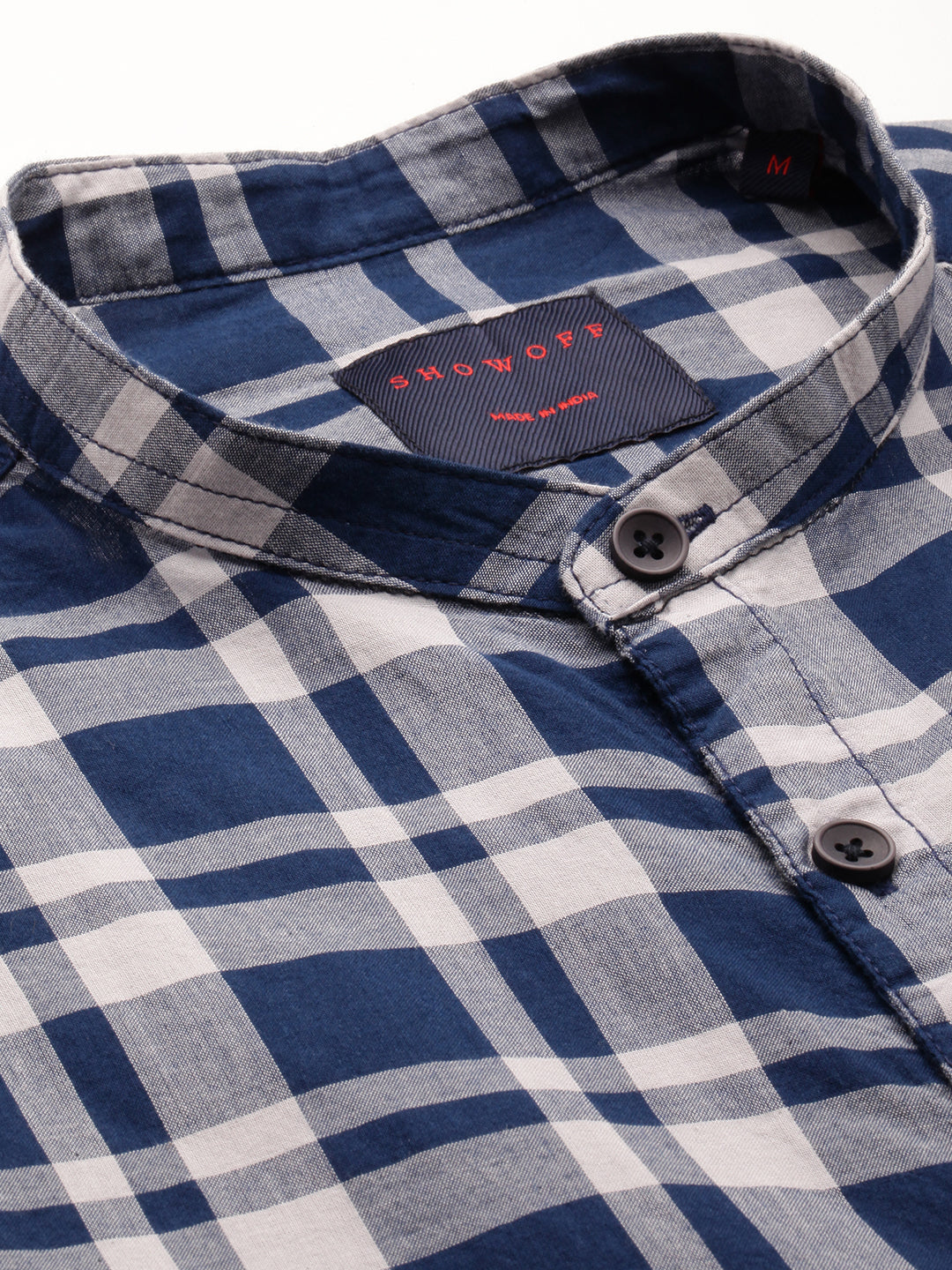 Men Blue Checked Casual Shirt